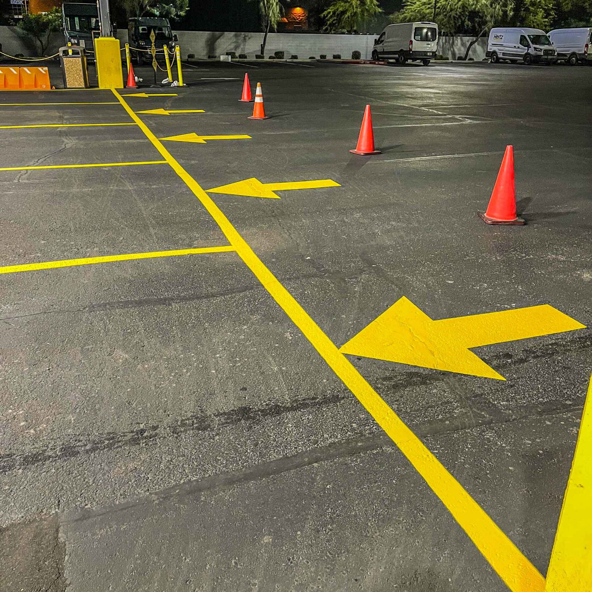 directional arrow pavement markings painting services in Phoenix.