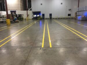 warehouse floor line striping service