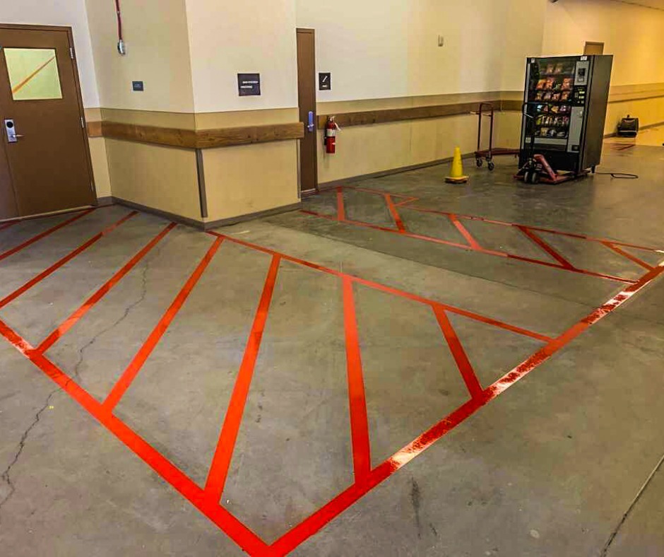 epoxy warehouse line striping paint in Phoenix, AZ.